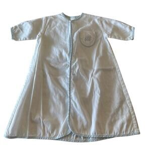 Auraluz White Corduroy Daygown with Blue Lamb Detail